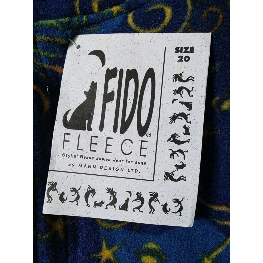 Fido Fleece Cozy Dog Jacket Size 20 Celestral Print Multicolor NEW Vintage 90s